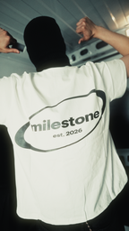 "MILESTONE STUDIO" GLAZE ON T-SHIRT / WHITE