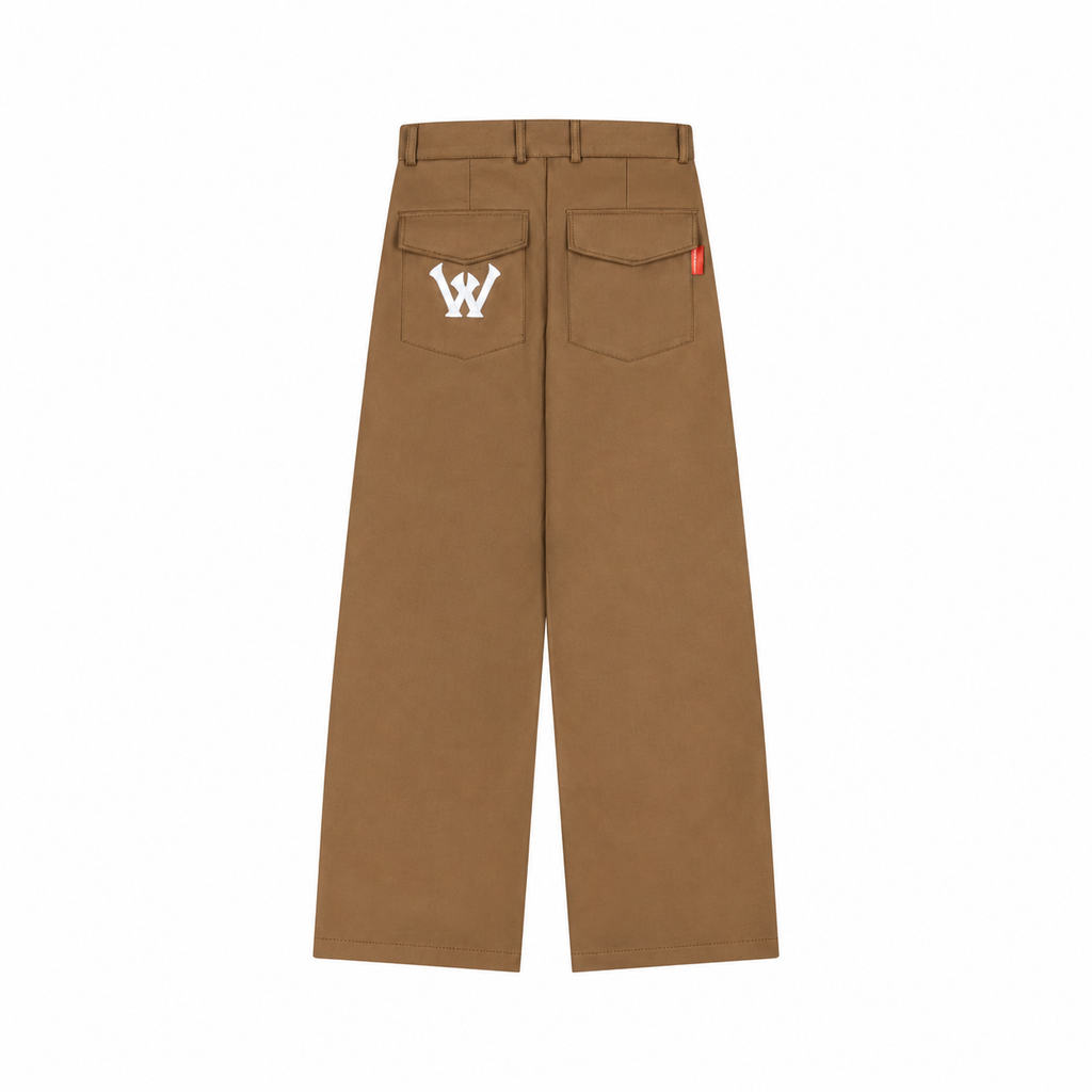 "WHENEVER" WIDE-LEG TROUSERS / BROWN