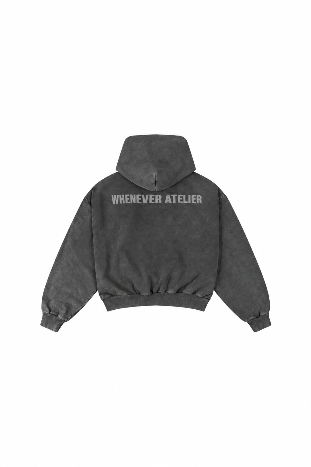 "WHENEVER" CITY NEVER SLEEPS WASHED HOODIE/ VINTAGE GREY