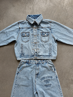 “WHENEVER” BASIC DENIM JACKET / WASH BLUE