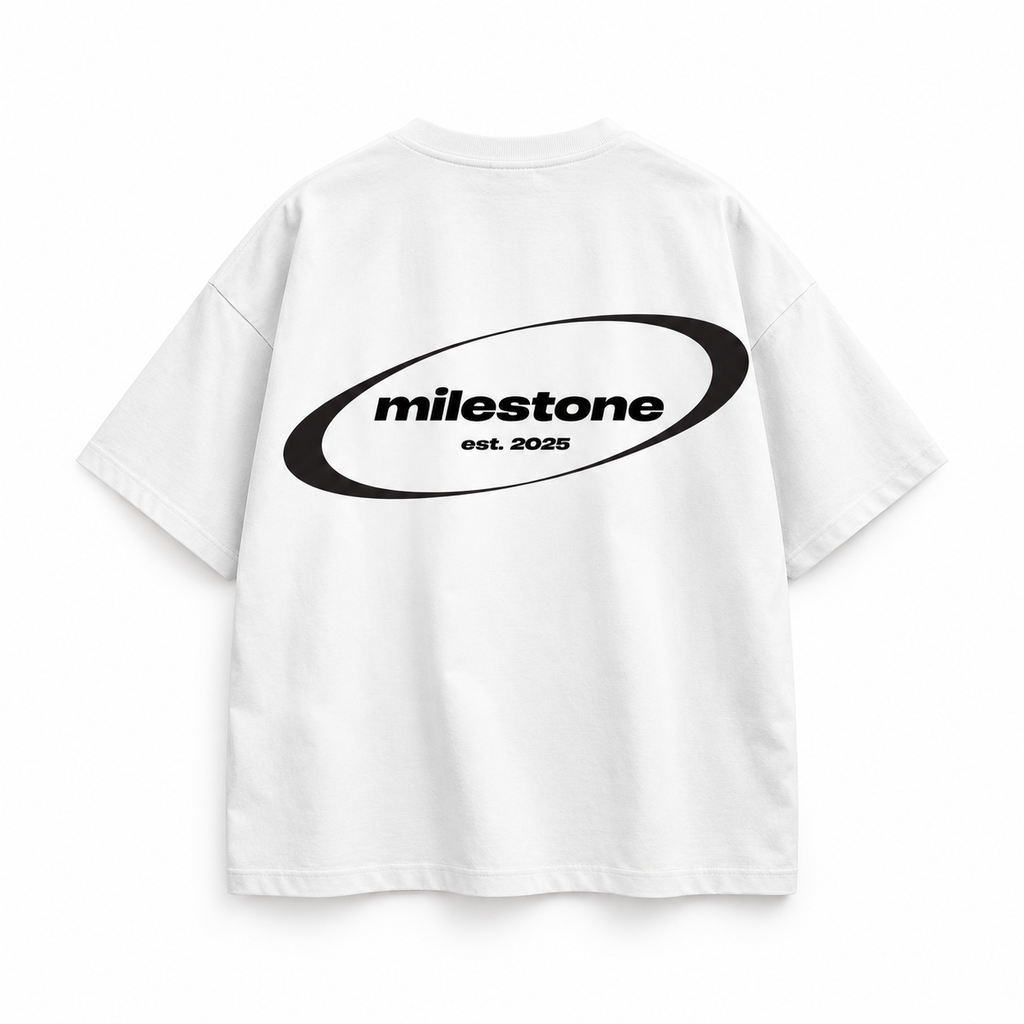 "MILESTONE STUDIO" GLAZE ON T-SHIRT / WHITE