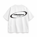 "MILESTONE STUDIO" GLAZE ON T-SHIRT / WHITE
