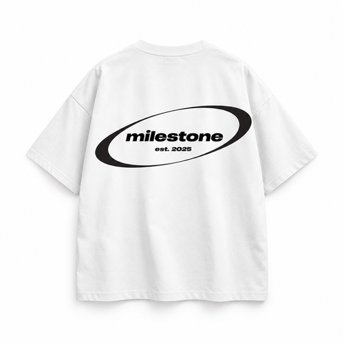 "MILESTONE STUDIO" GLAZE ON T-SHIRT / WHITE