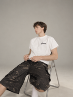 "MILESTONE STUDIO" GLAZE ON T-SHIRT / WHITE