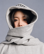 "WHENEVER" PATCHWORK HOODED SCARF