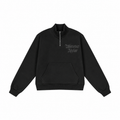 “WHENEVER” LOGO HALF-ZIP SWEATSHIRT / BLACK