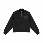 “WHENEVER” LOGO HALF-ZIP SWEATSHIRT / BLACK