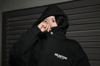 "MILESTONE STUDIO" ORIGIN CROPPED HOODIE / BLACK
