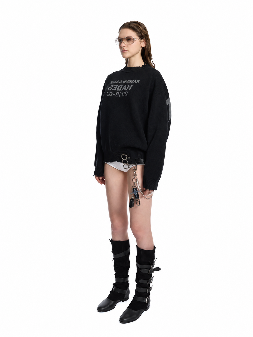 "HADES" MONOLITH KNIT SWEATER / BLACK