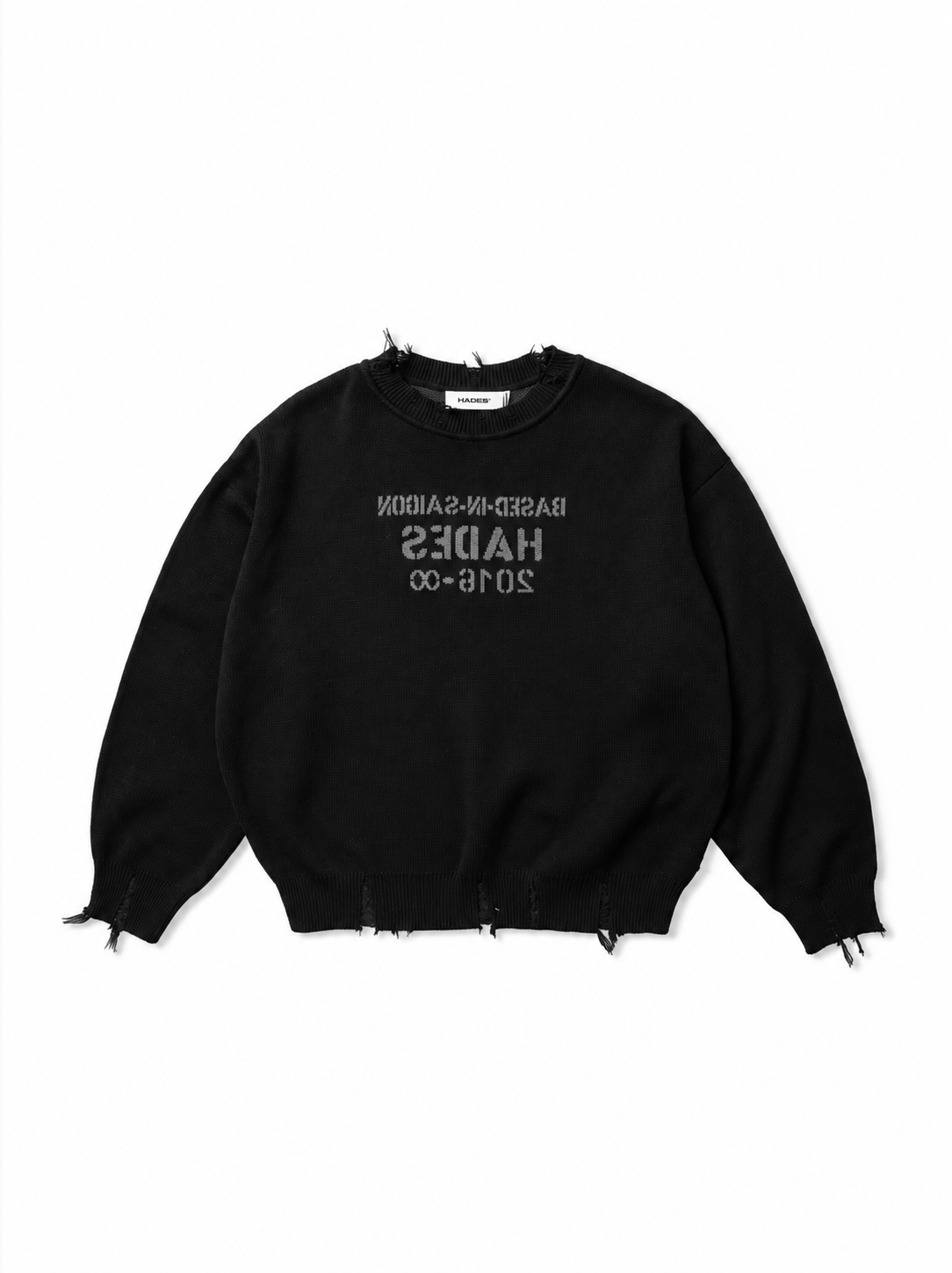 "HADES" MONOLITH KNIT SWEATER / BLACK