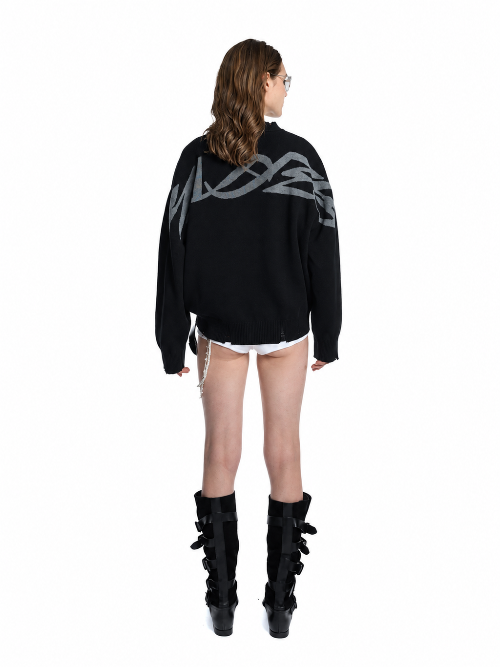 "HADES" MONOLITH KNIT SWEATER / BLACK