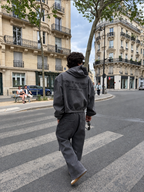 "WHENEVER" CHASING DREAMS WASHED ZIP HOODIE / VINTAGE GREY