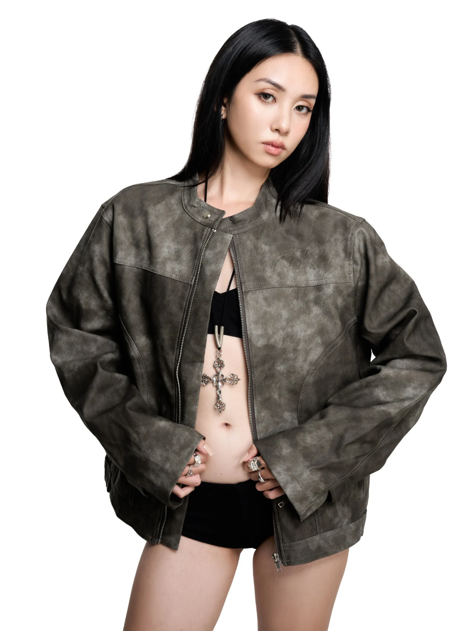 "HADES" BLACK WAX BIKER JACKET