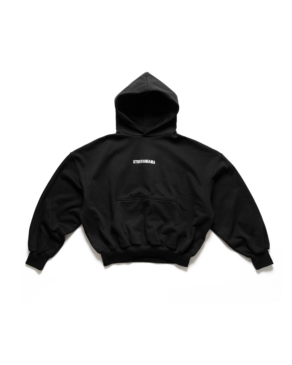 "STRESSMAMA" FALL25 01 TEAM HOODIE - BLACK